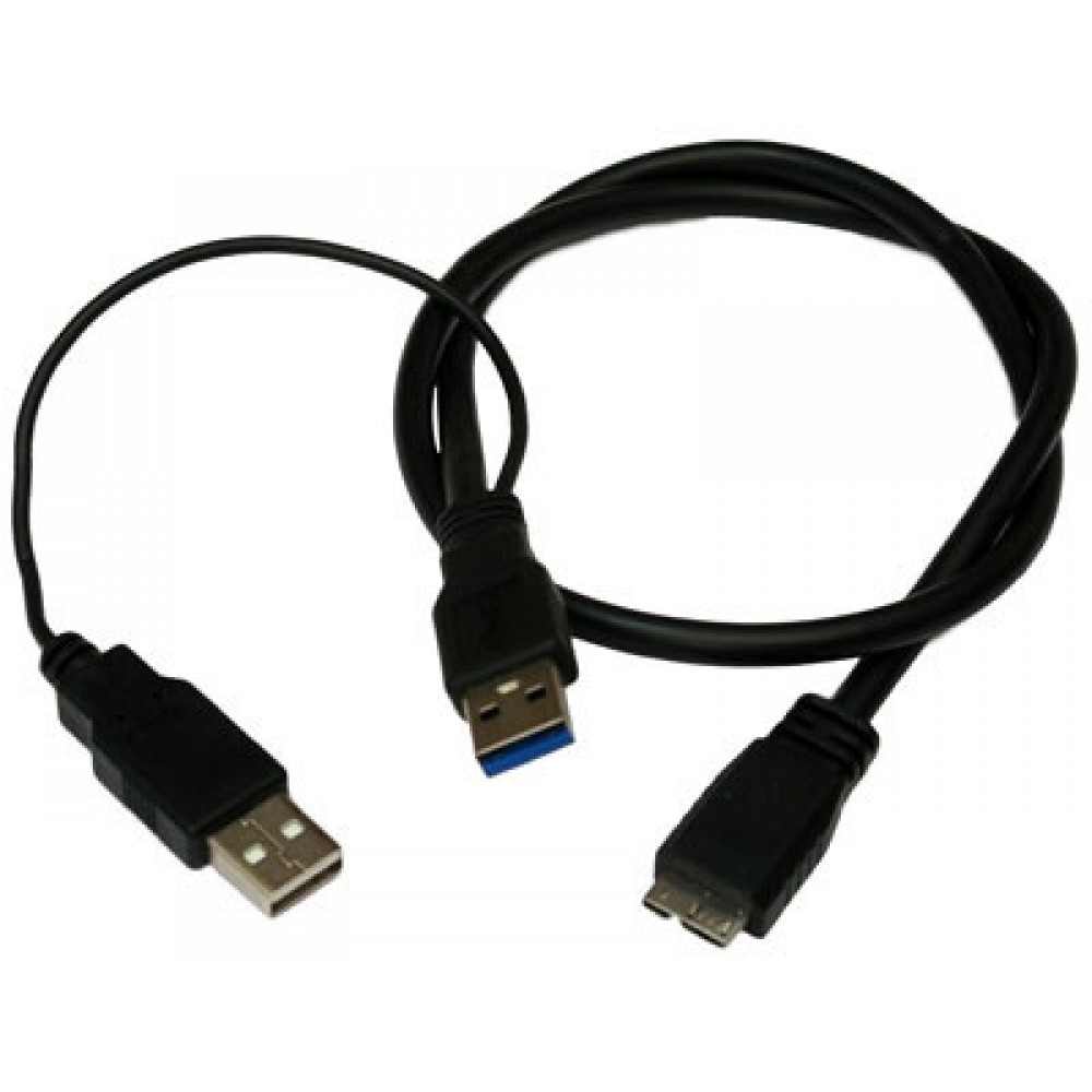 Кабель micro USB 3.0 тип B с доп питанием 0.6m