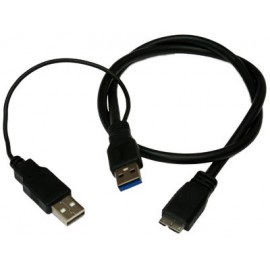 Кабель micro USB 3.0 тип B с доп питанием 0.6m