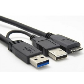 Кабель micro USB 3.0 тип B с доп питанием 0.6m