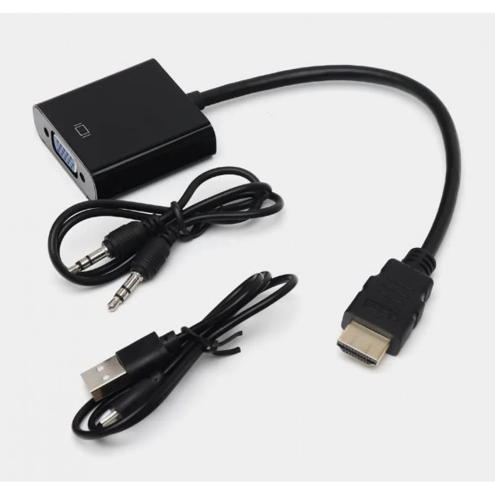 Конвертер видеосигнала HDMI в VGA MRM (c aux и питанием)