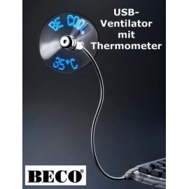 Вентилятор USB LED температур сенсор