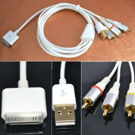 Кабель для Apple 30pin (для iphone 4) Ipad 1,2,3 Ipod ТВ выход