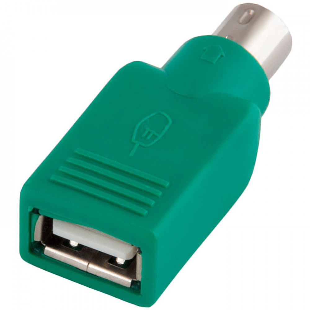 Переходник PS/2 гнездо в USB штекер зеленый
