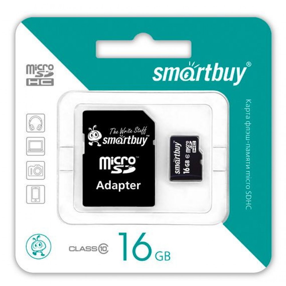 MicroSd 16Gb SmartBuy class10 SB16GBSDCL10-01