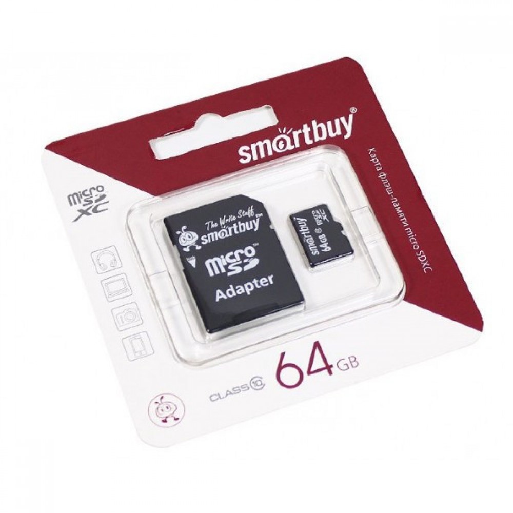 MicroSd 64Gb SmartBuy class10 UHS-1 SB64GBSDCL10-01
