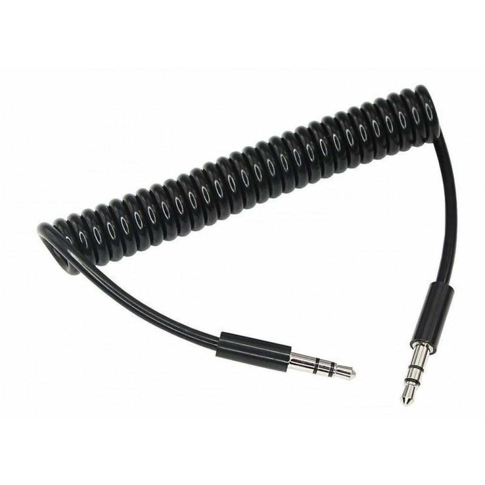 Кабель Aux 3.5-3.5 спираль JD-68 черный