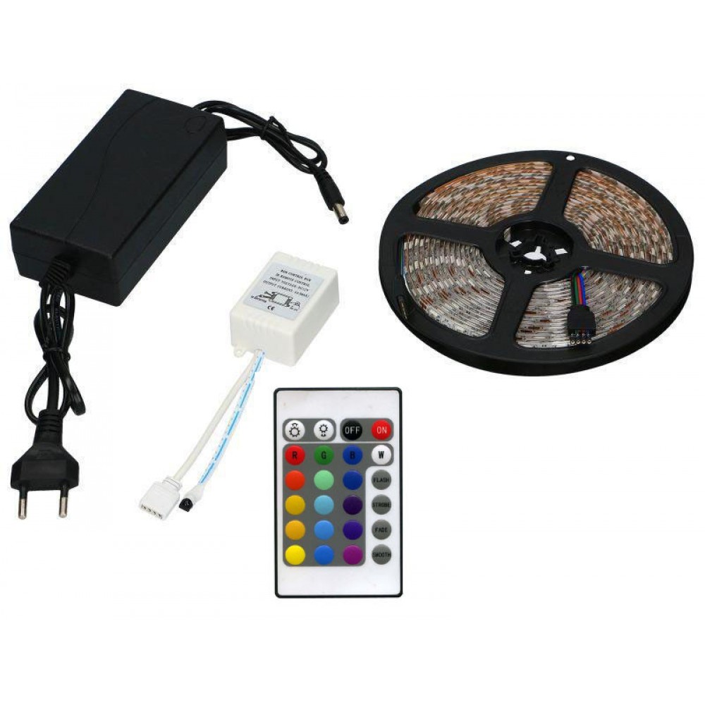 Лента LED 5050 RGB 5m пульт, БП