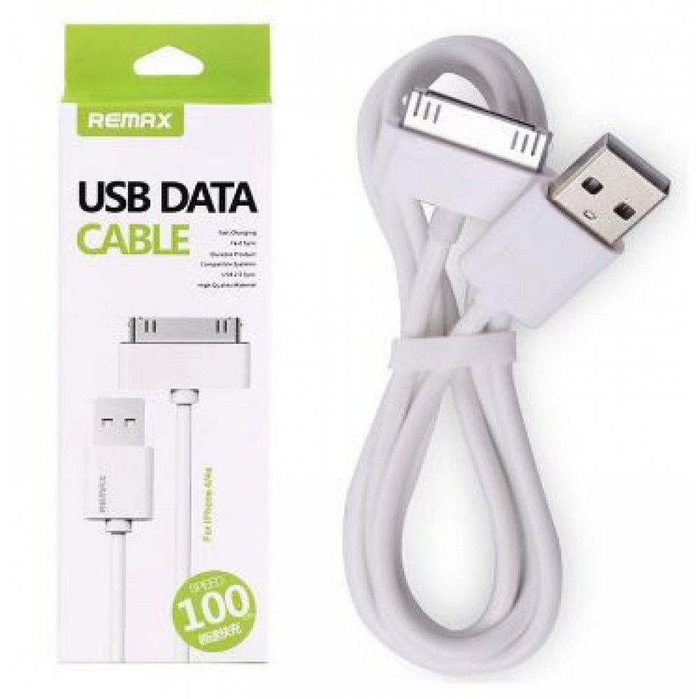 кабель для Apple 30pin (для iphone 4) USB Remax 1m