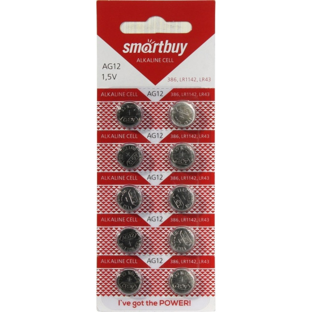 батарейка AG12 LR43 386A smartbuy
