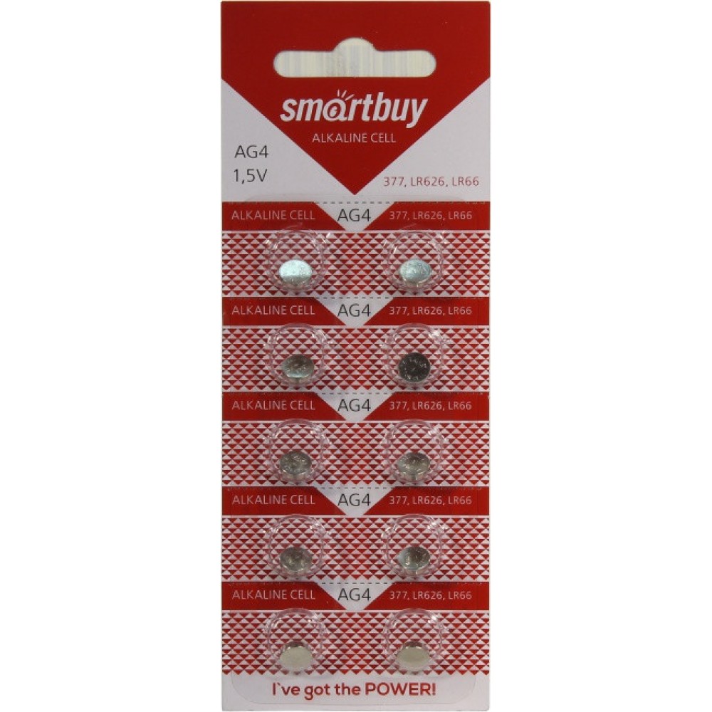 Батарейка AG4 377 LR626 LR66 smartbuy