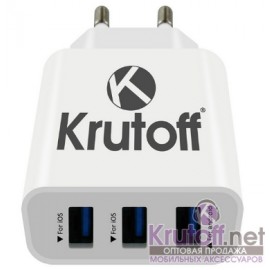 Зарядное сетевое сзу usb 3x Krutoff CH-04