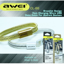 Кабель Micro USB браслет Awei CL-86 Gold