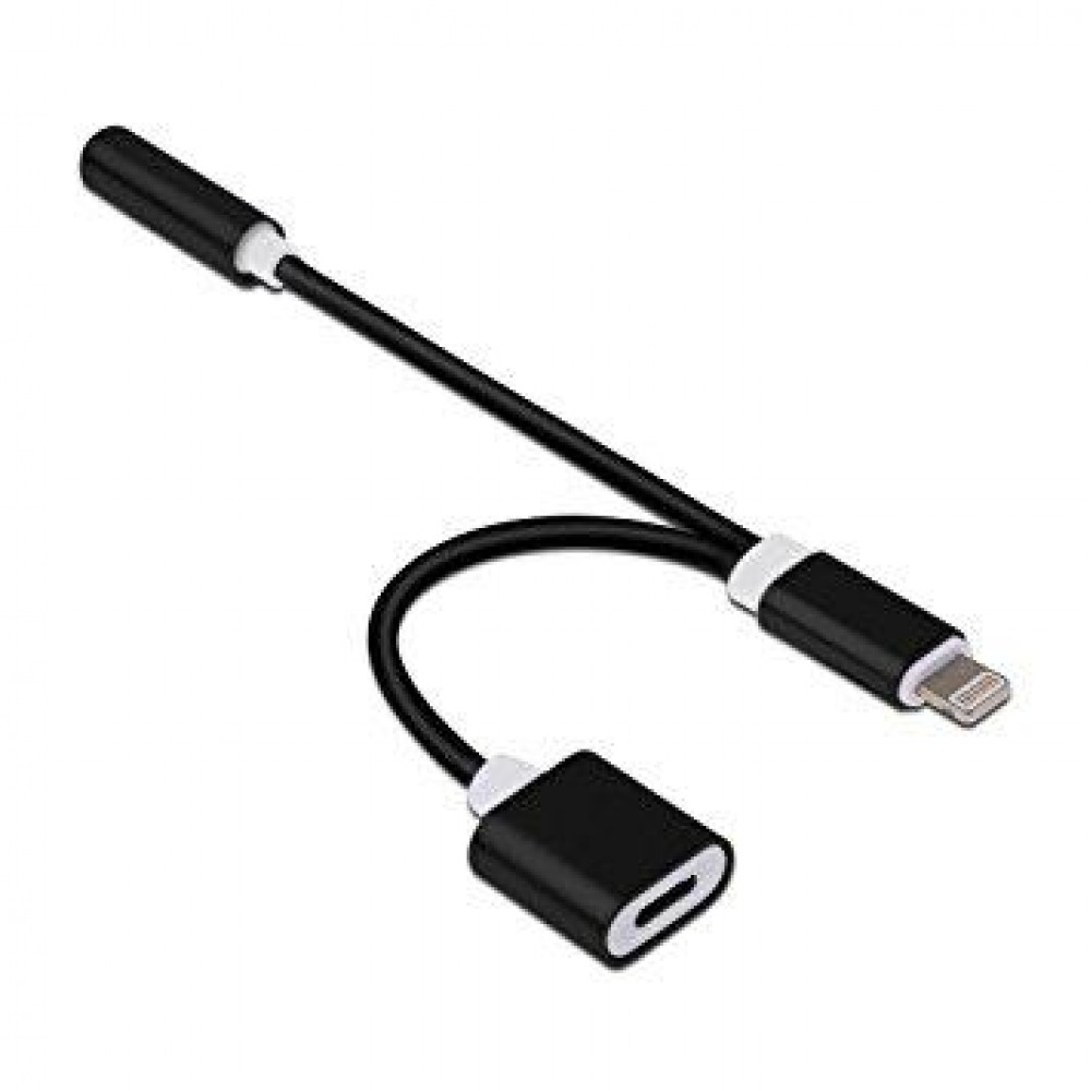 Переходник для Apple Lightning - 3.5 гнездо aux+питание китай