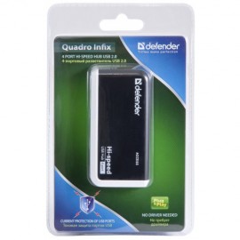 Хаб USB 4 порт активный Defender Quadtro 2A