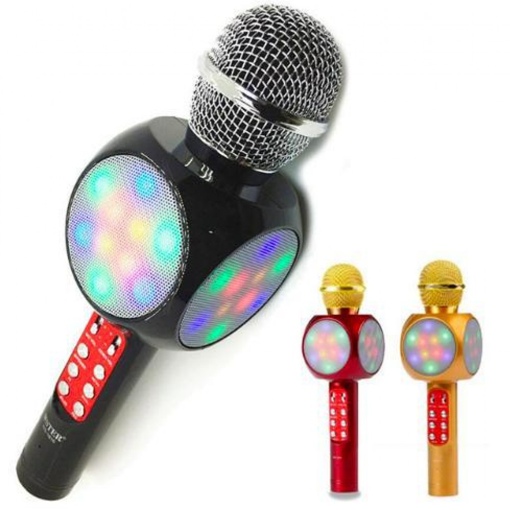 Колонка микрофон Bluetooth Mp3 караоке WS-1816 черный
