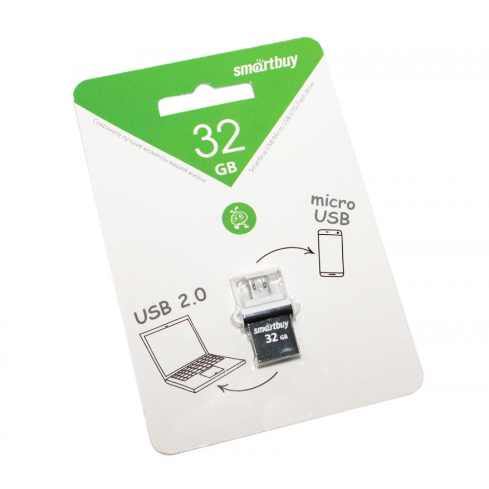 Флешка USB 32Gb + micro Smartbuy POKO