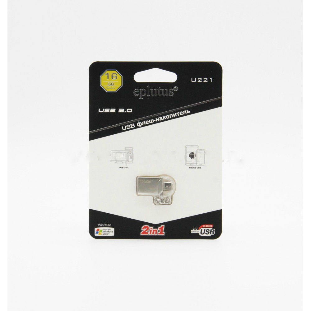 Флешка USB 16Gb + micro Eplutus