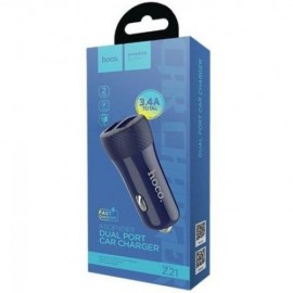 Зарядное автомобильное азу usb 2x Hoco Z21 3.4A черный