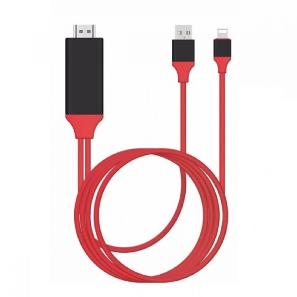 Кабель для Apple Lightning HDTV HDMI 2m LD7 A2603 RED