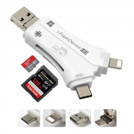 Переходник Картридер I-FlashDevice (флешка для Apple) 4в1 NK-908