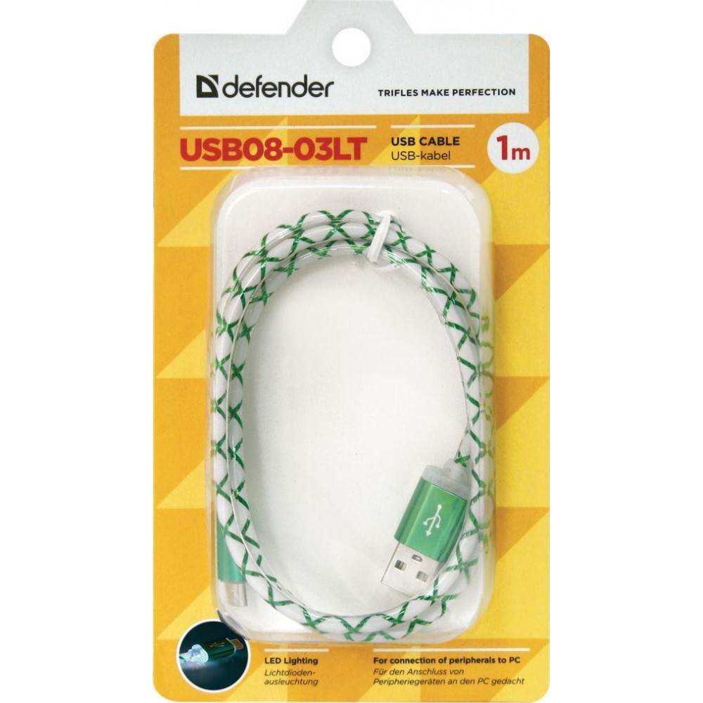 Кабель Micro USB USB08-03LT LED светящийся