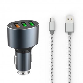 Зарядное автомобильное азу usb 3x LDNIO C703Q быстрое QC 3.0 + micro