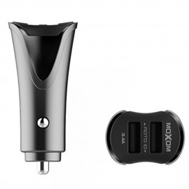 Зарядное автомобильное азу usb 2x Moxom KC-12 3.4A + кабель для Apple lightning черный