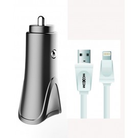 Зарядное автомобильное азу usb 2x Moxom KC-12 3.4A + кабель для Apple lightning черный
