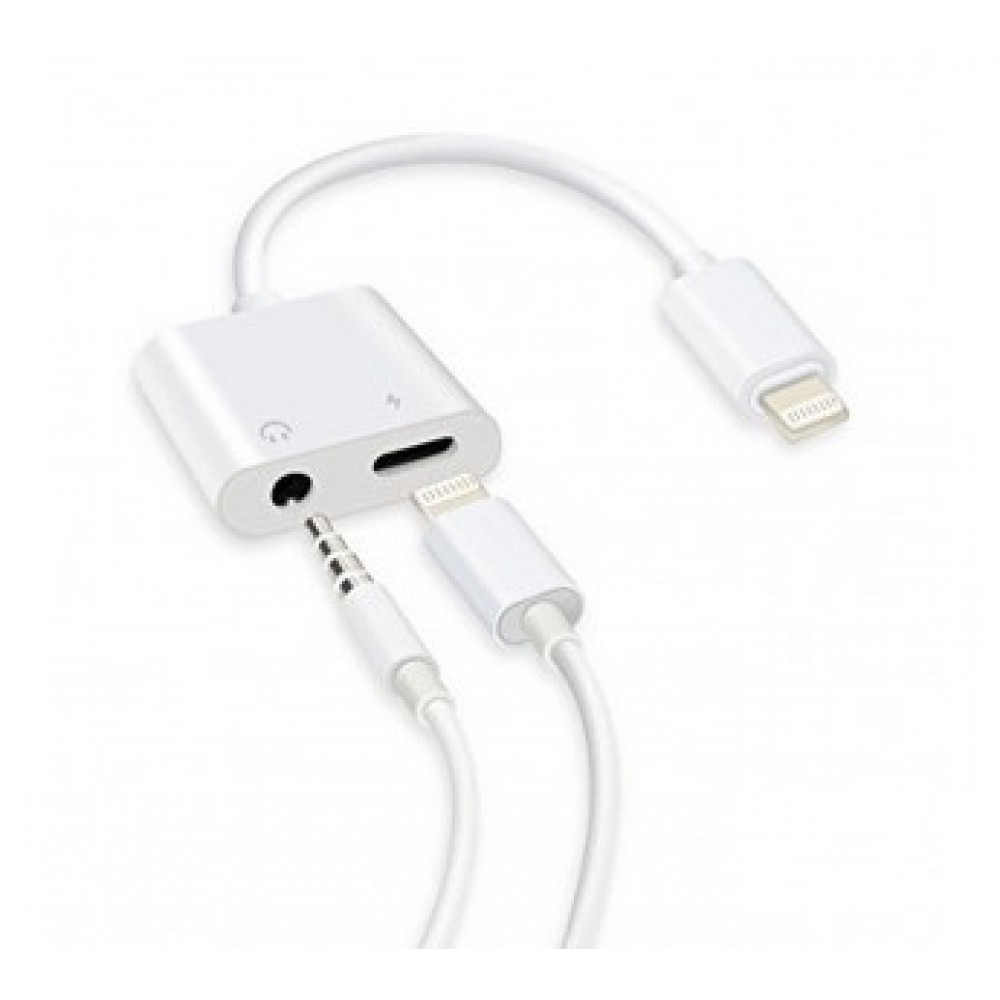 Переходник для Apple lightning - 3.5 гнездо aux+питание Smartbuy A-835-new