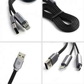 Кабель Micro USB + Lightning Remax RC-025t белый