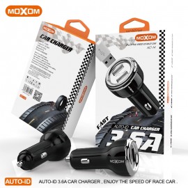 Зарядное автомобильное азу usb 2x Moxom KC-14 3.6A + кабель для Apple lightning