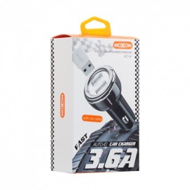 Зарядное автомобильное азу usb 2x Moxom KC-14 3.6A + micro