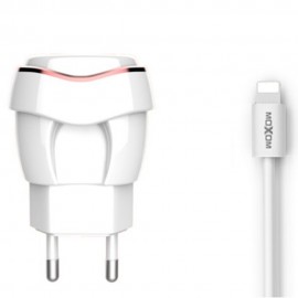 Зарядное сетевое сзу USB 2x Moxom KH-35 + кабель для Apple lightning