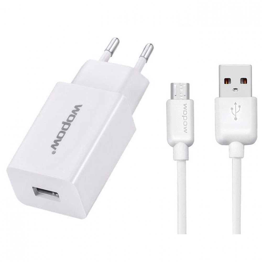 Зарядное сетевое сзу usb Wopow A21 + micro