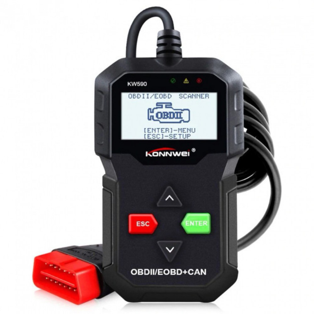 Авто диагностический адаптер автосканер с LCD Konnwei KW-590 OBD2/EOBD+CAN