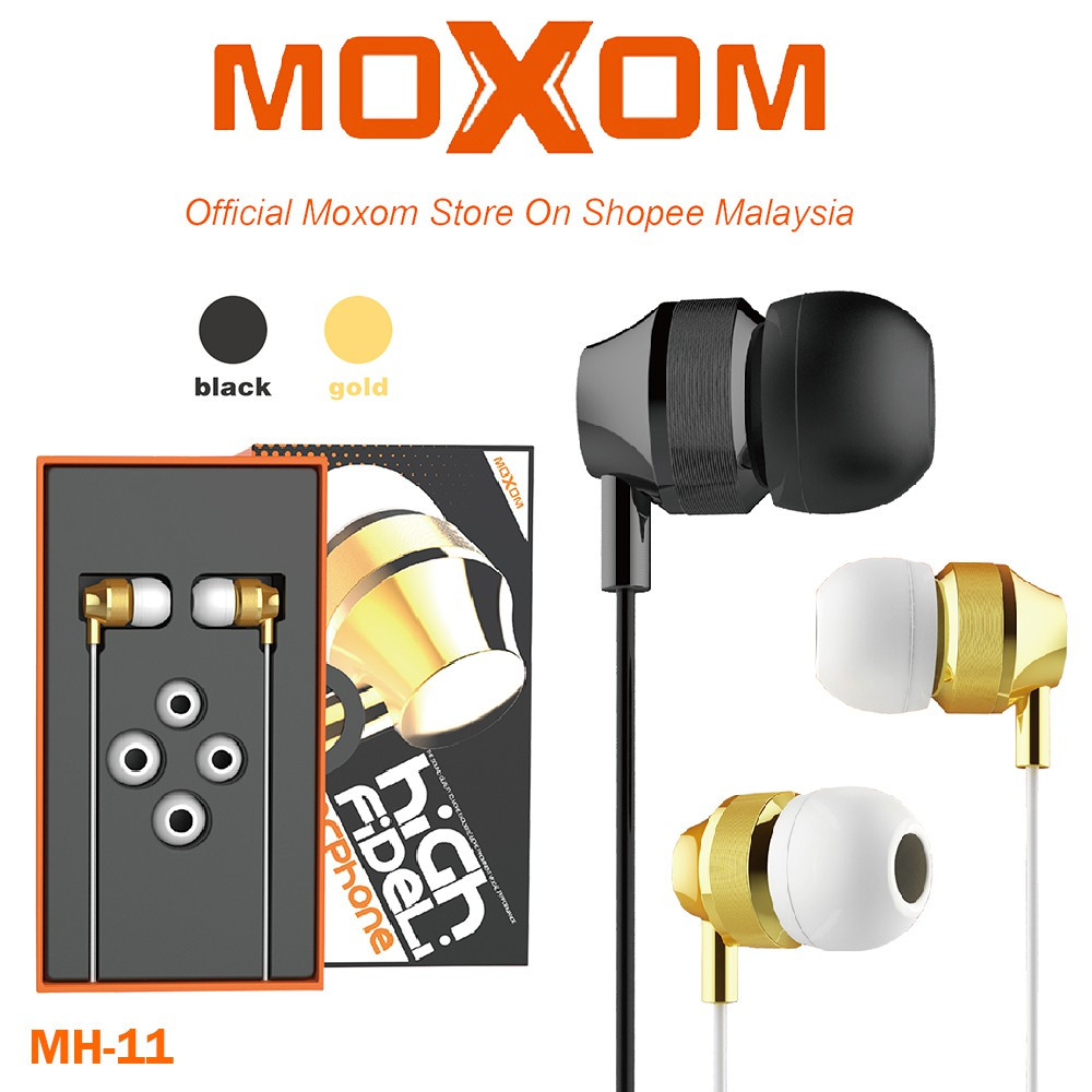 Наушники вакуумные с микрофоном Moxom MH-11 gold