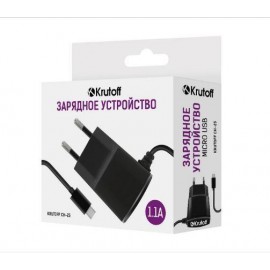 Зарядное сетевое сзу usb 1x Krutoff CH-23 + micro