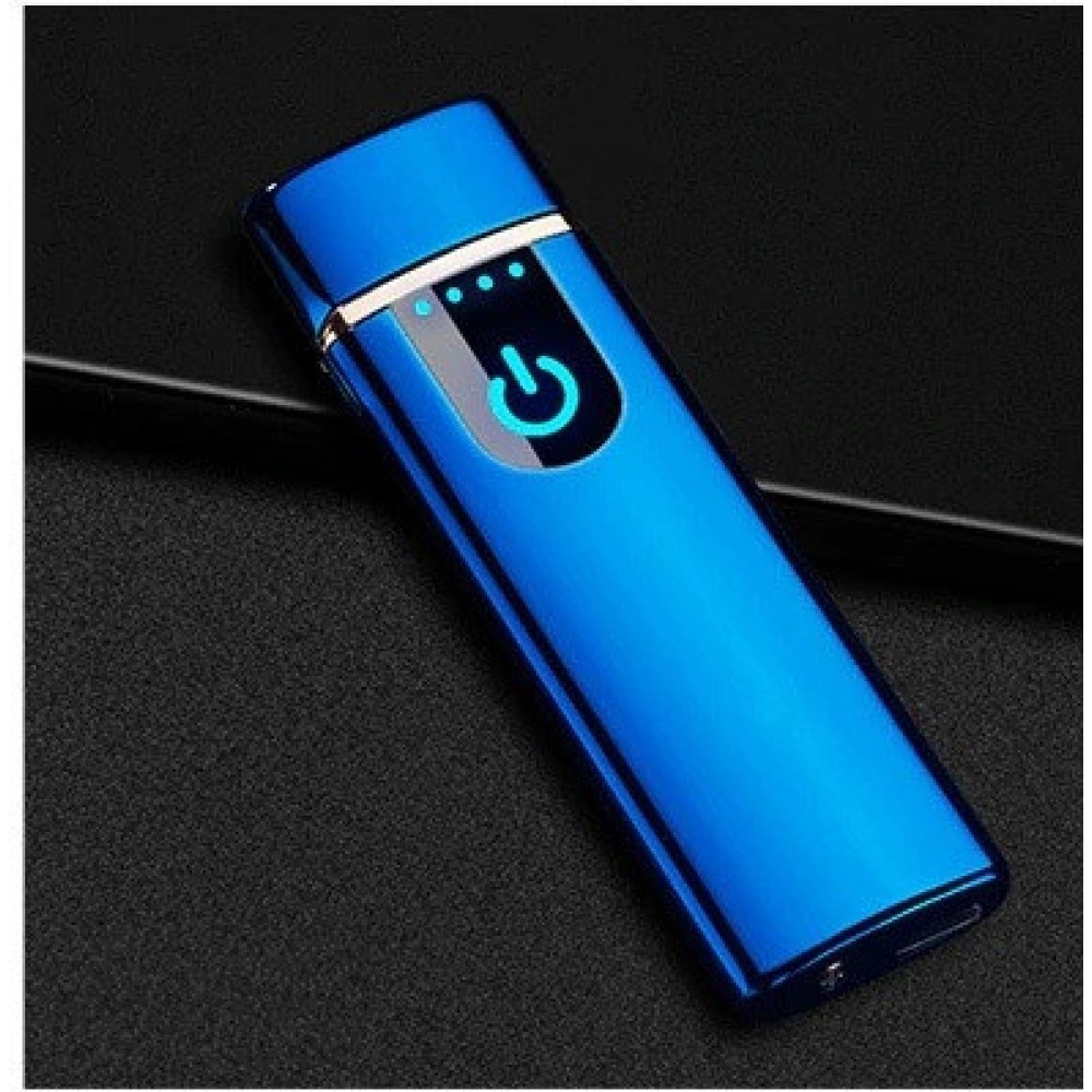 Зажигалка Usb металл Сенсор кнопка + LED узкая
