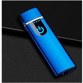 Зажигалка Usb металл Сенсор кнопка + LED узкая