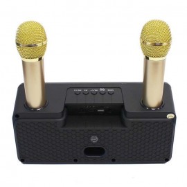 Колонка Bluetooth SDRD MP3 караоке 2 микрофона SD-301 черная