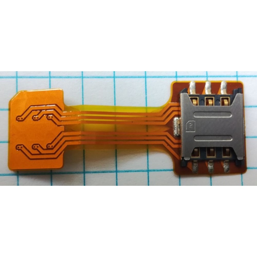 Переходник шлейф mini Sim Dual SIM + microSD