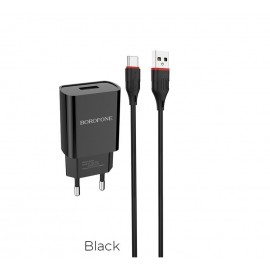 Зарядное сетевое сзу USB Borofone BA20A + Type-C белый