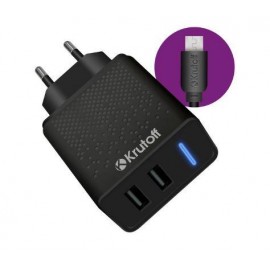 Зарядное сетевое сзу usb 2x Krutoff CH-07M+micro