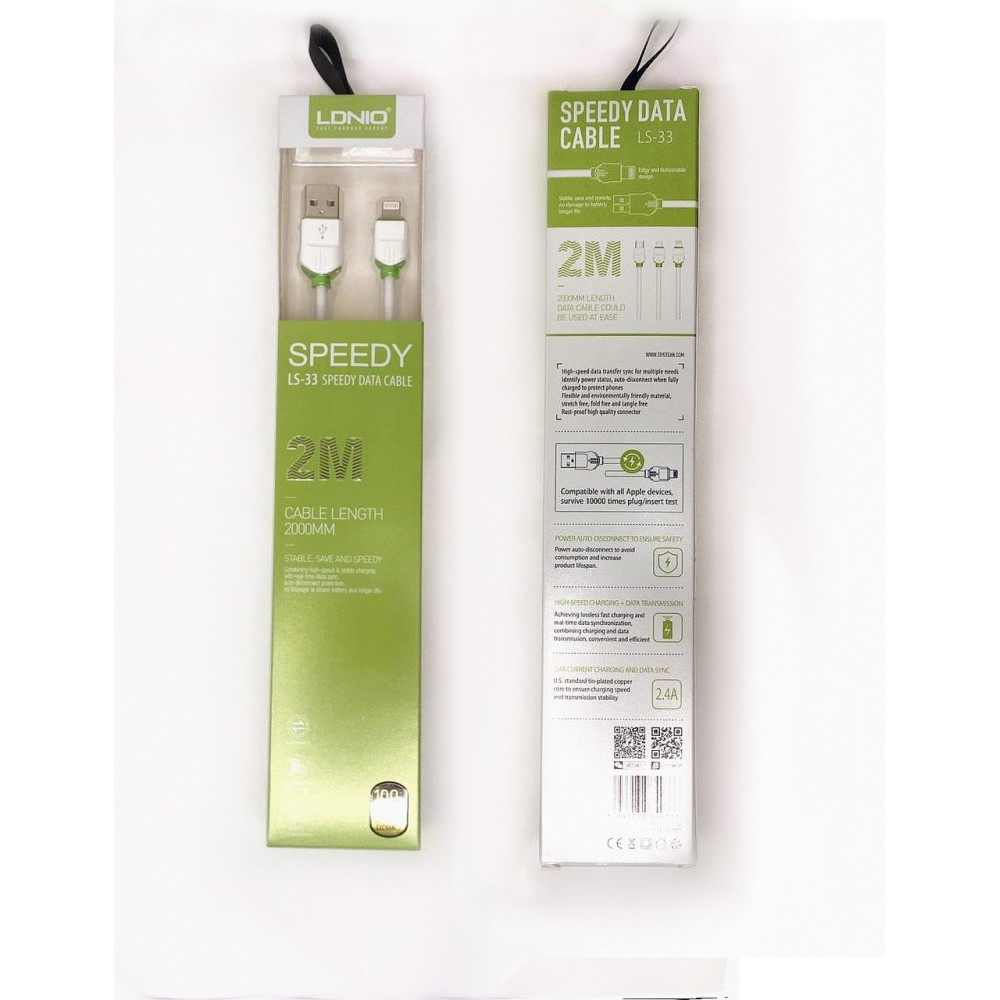кабель для Apple Lightning USB LDNIO LS-33 2m
