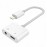 Переходник для Apple lightning - 3.5 гнездо aux+питание J-009