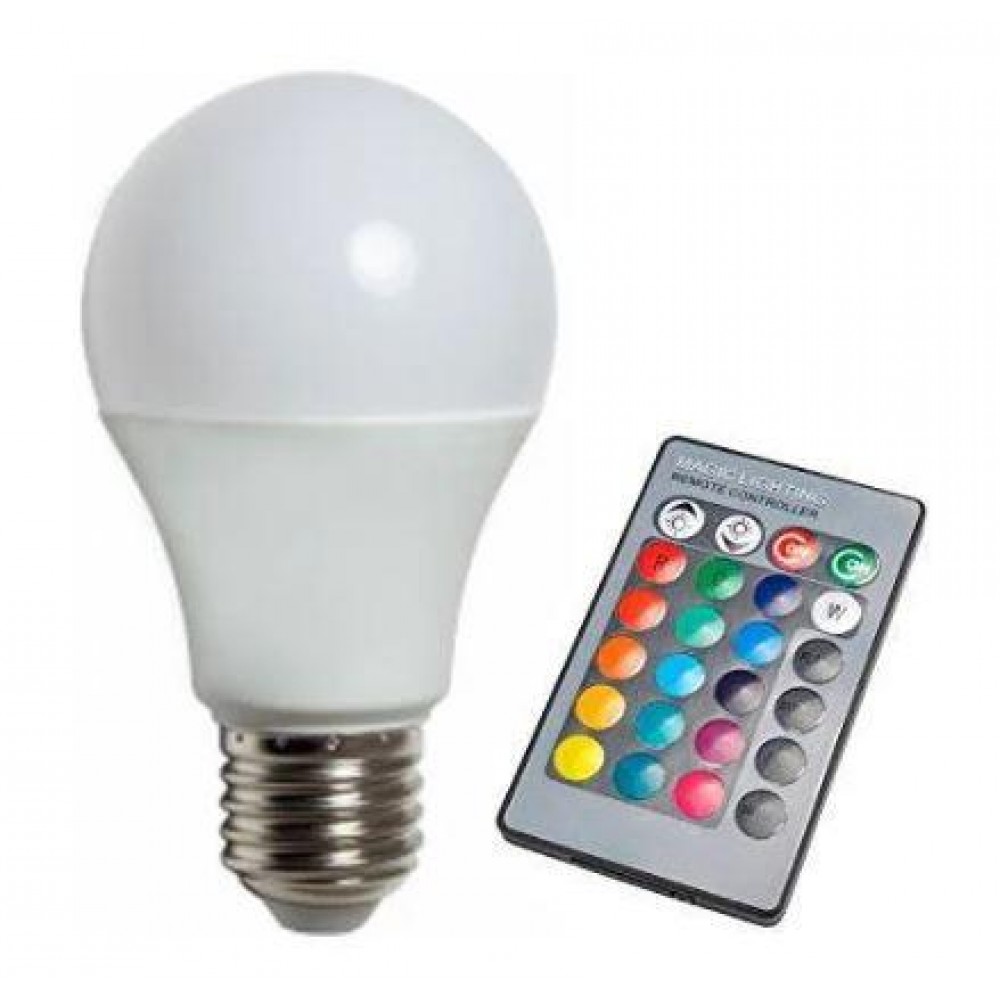Лампа 3W RGB с пультом E27