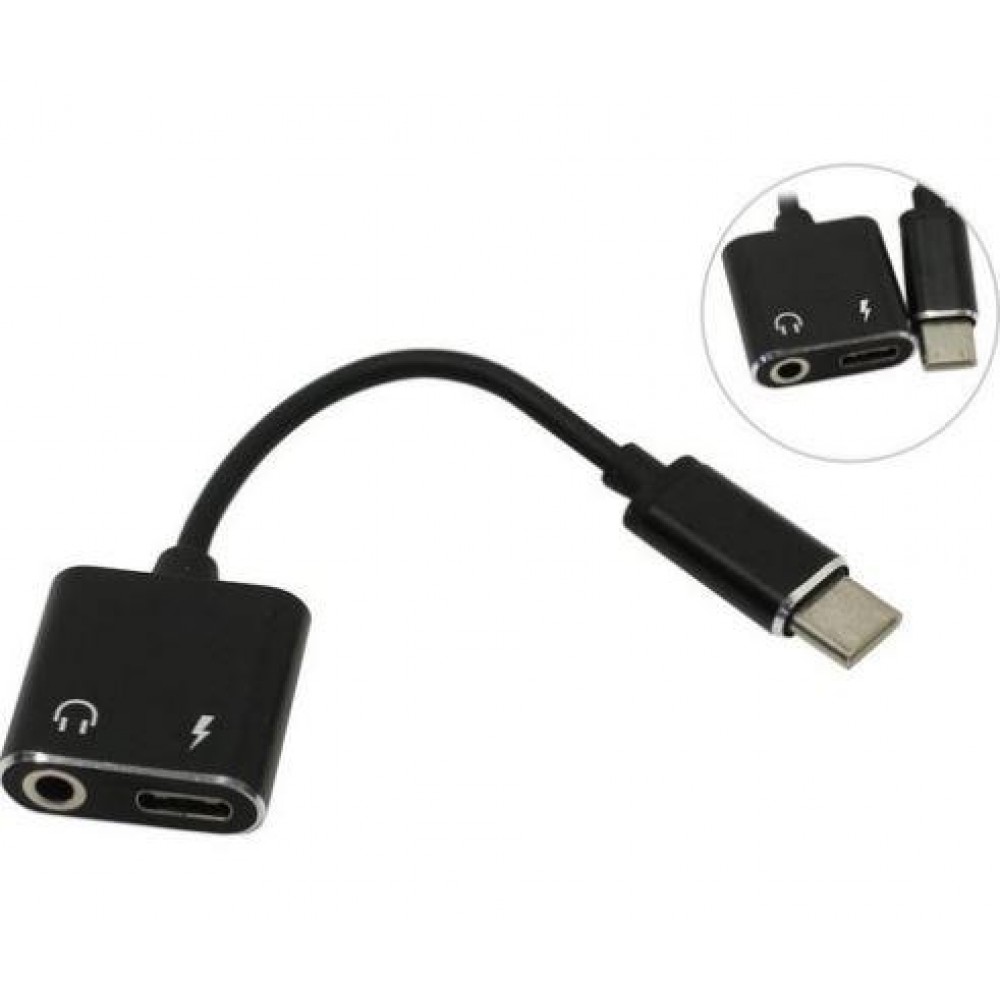 Переходник Type-C - 3.5 гнездо aux + зарядка Smartbuy A-835-C