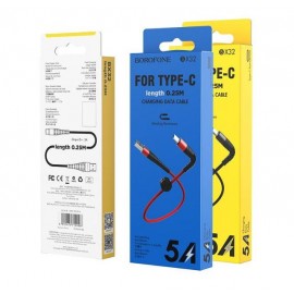 Кабель USB Type-C Borofone BX32 0.25m 3A черный