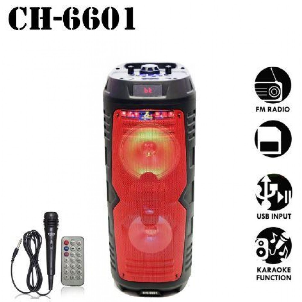 Колонка Bluetooth MP3 FM караоке с микрофоном CH-6601