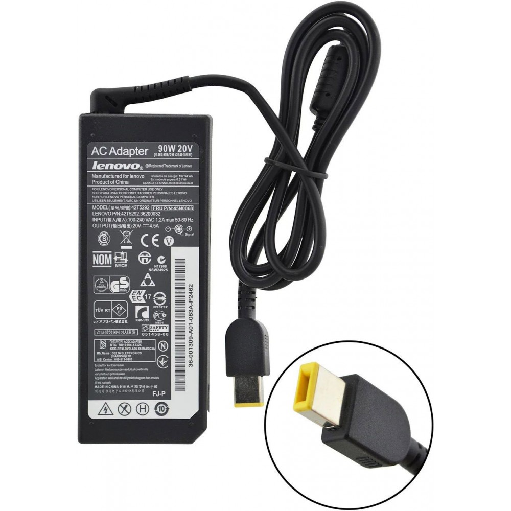 Блок питания ноутбука A-335 / LP-563 LP563 20V 4.5A прямоуг со штырьком для Lenovo